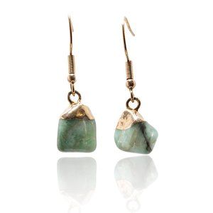 Handmade Emerald Crystal Earrings for Taurus Birthstone and Heart Chakra